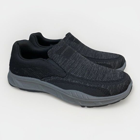 Skechers Cohagen Knit Walk Men\'s 9.5 Extra Wide Slip-On Black Shoes 204849 New
